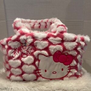 Hello Kitty Pink With White Hearts Plush Bag NWOT